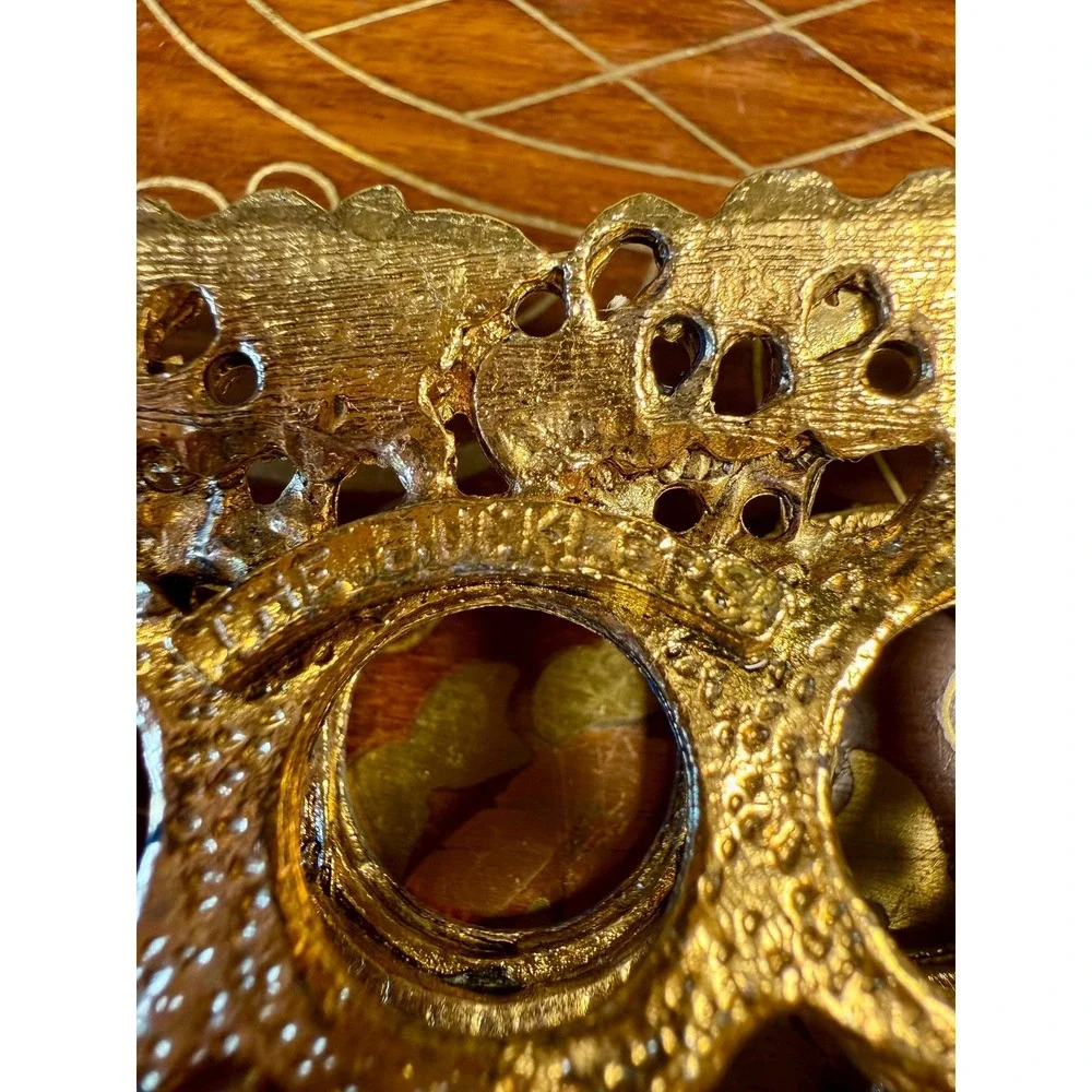 Vintage Hollywood Regency‎ Lipstick Holder • Gold Ormolu Style Vanity Organizer